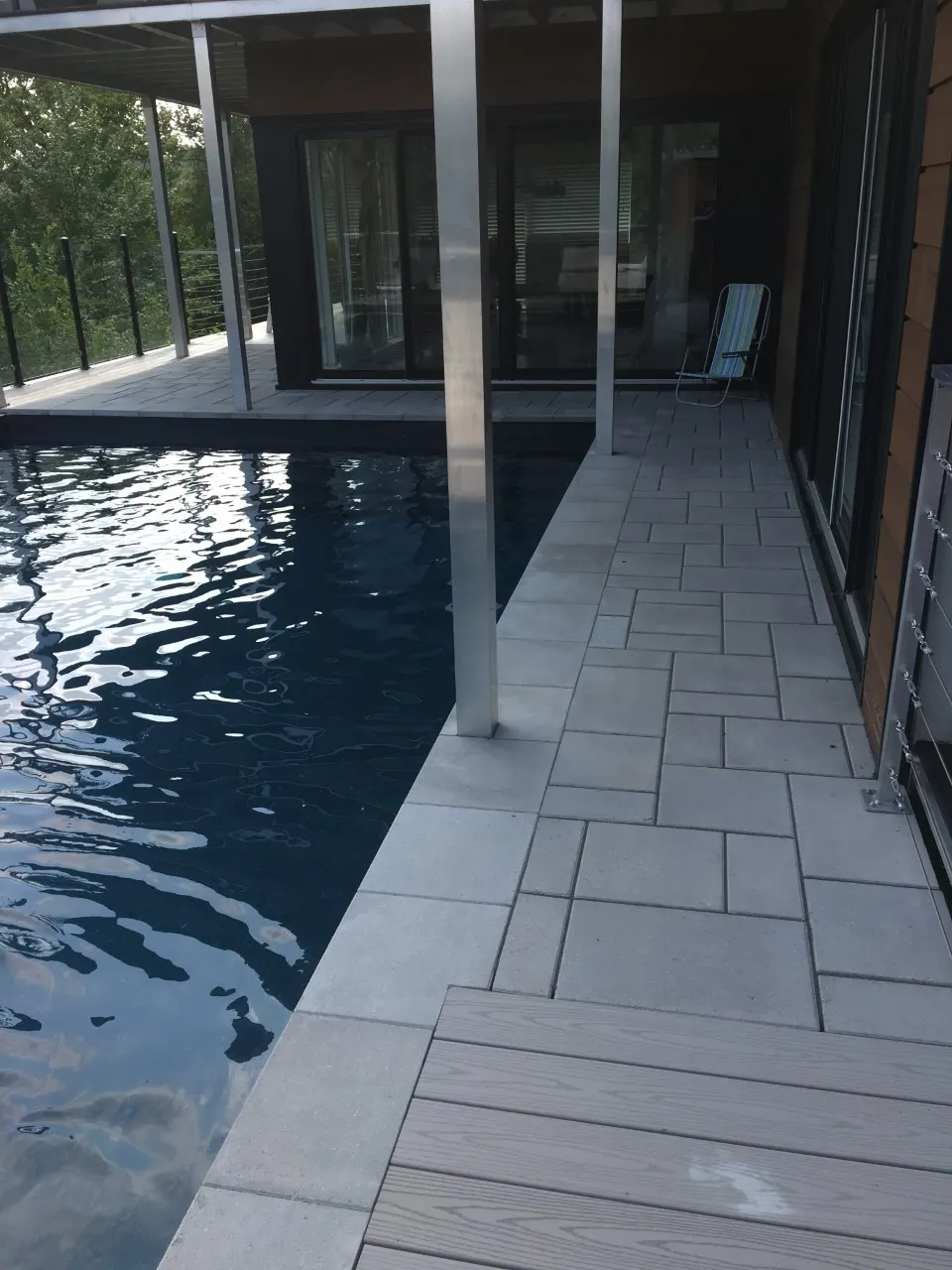 Paved pool deck