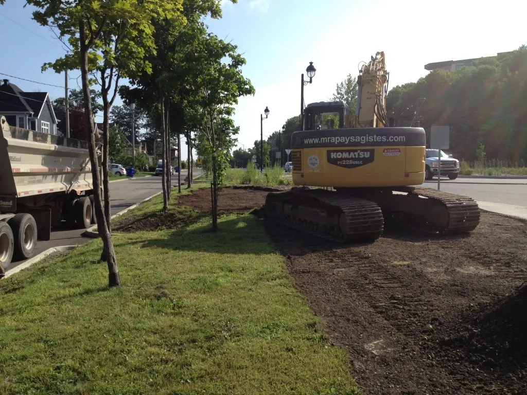 Dump truck and excavator on a job site